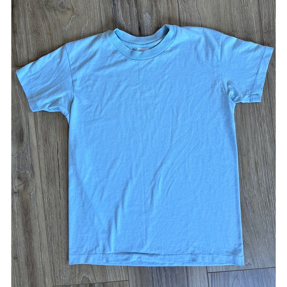 Vintage Hanes Fifty-Fifty T-Shirt Light Blue Single Stitch Crewneck USA Made L